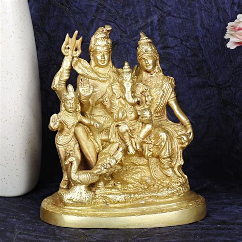 Buy ARTVARKO™ Brass Lord Shiva Parvati Kartikeya and Ganesha Murti Shiv Family Parivar Idol ...