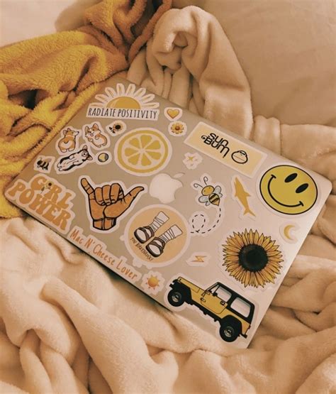 yellow macbook inspo😛 | Aesthetic stickers, Computer sticker, Yellow aesthetic