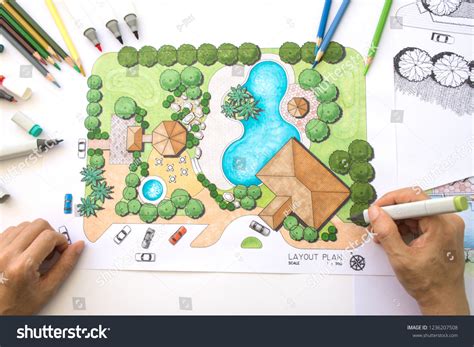 Layout Plan Clubhouse Landscape Design Garden Stock Photo 1236207508 ...