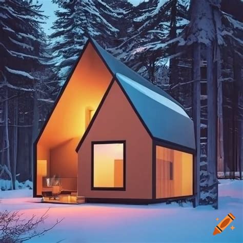 Modern cozy minimalist cabin
