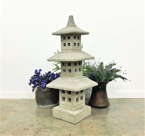 Tiered Stone Lantern Garden Statuary | Gado Gado