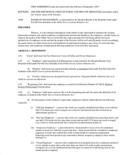 Collective Agreement - 10+ Examples, Format, Pdf