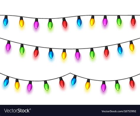 Christmas glowing lights on white background Vector Image