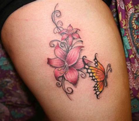 Lily and Butterfly tattoo | Цветок лилия татуировки, Татуировка с цветком, Дизайн татуировок