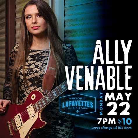 ALLY VENABLE | May 22 @ 7:00 pm - Lafayette's Music Room | Memphis Live Music Calendar