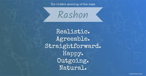 The hidden meaning of the name Rashon | Namious