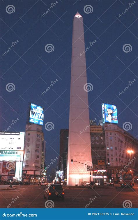 Buenos Aires, Argentina -: Night View of the Obelisk (El Obelisco), the ...