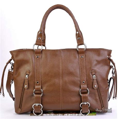 Leather satchel handbag brown, black leather tote bag - BagsWish