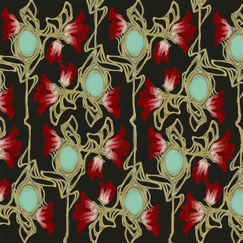 Art Nouveau Floral Pattern on Behance