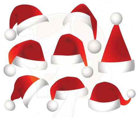 Items similar to Santa Hat Clip Art Clipart Christmas Santa Hat ...