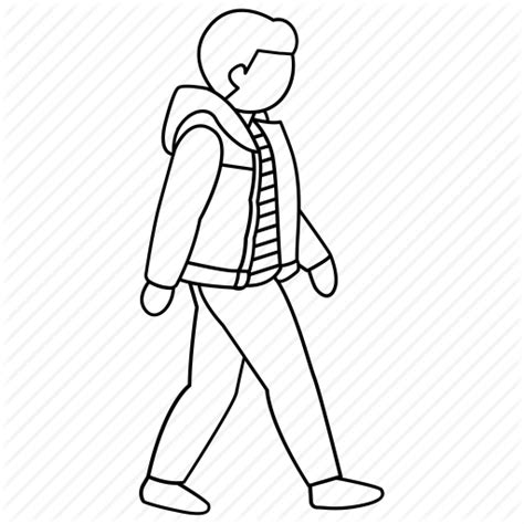 Person Walking Drawing Sketch Coloring Page