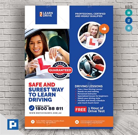 Driving School Promotional Flyer - PSDPixel | Promotional flyers, Driving school, Flyer