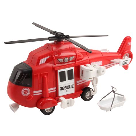 Vokodo Fire Rescue Helicopter 11 With Lights Sounds Push And Go ...