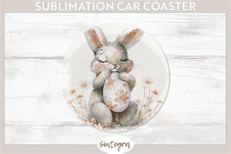 Easter Bunny v24 Car Coaster Sublimation