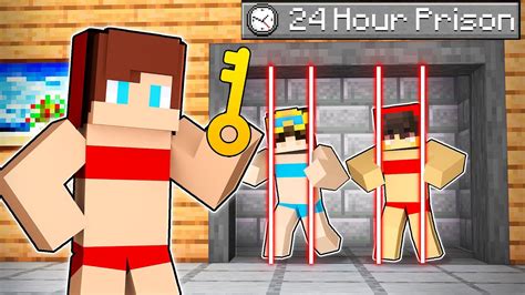 JJ Locking Cash and Nico in a 24 HOUR PRISON - in Minecraft Maizen JJ & Mikey Nico Cash - YouTube