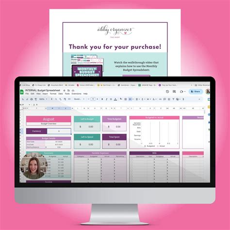 Monthly Budget Spreadsheet » Powered by ThriveCart