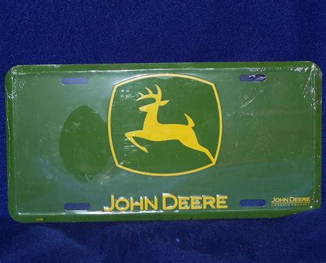 Green John Deere Oval License Plate Car Truck Auto Tag Tractor Farm ...