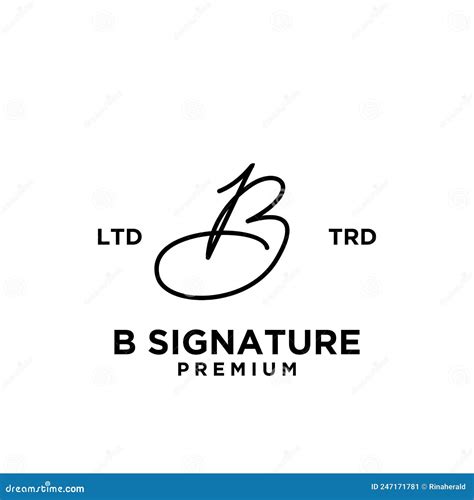 Signature Letter B Hand Write Logo Design Stock Vector - Illustration ...