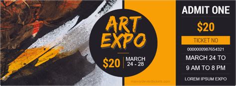 Art Expo Ticket Templates in Editable Format | Download FREE