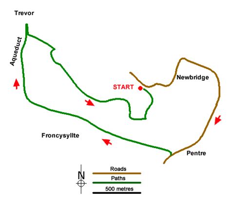 Pontcysyllte Aqueduct Circular from T& Mawr | walk route map