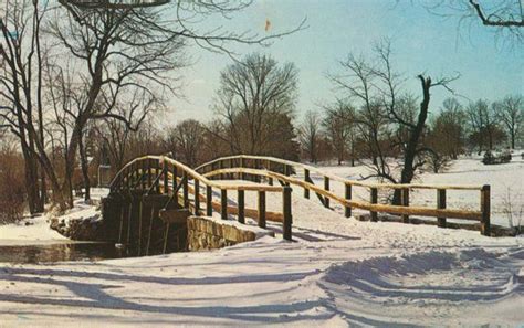 Vintage Bicentennial Postcard of the Old North Bridge Where First Shots of the Revolutionary War ...