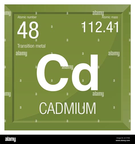 Cadmium symbol. Element number 48 of the Periodic Table of the Elements ...