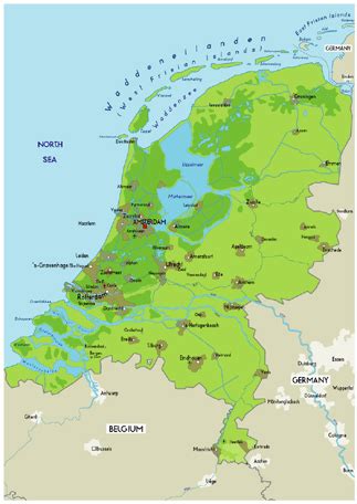 Physical Map of Netherlands | Map of Netherlands Political Regional ...