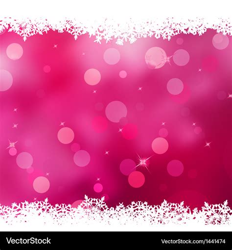 Christmas pink background with snow flakes eps 10 Vector Image