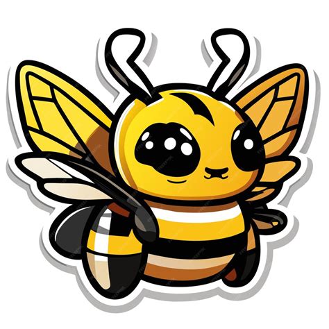 Premium Vector | Cartoon africanized bee sticker illustration