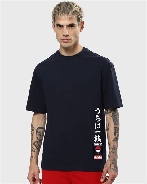 Buy Men's Blue Itachi Of The Sharingan Graphic Printed Oversized T-shirt Online at Bewakoof