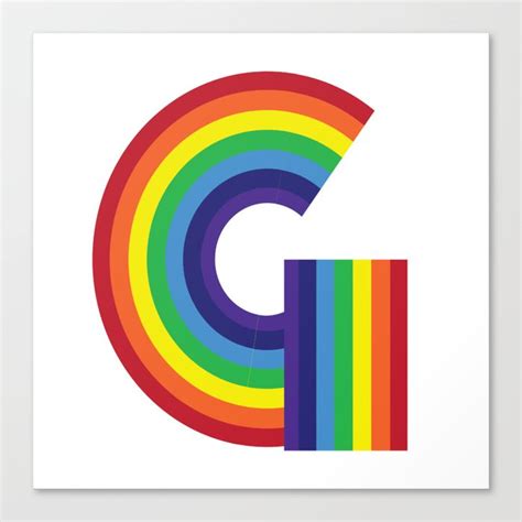 Rainbow Monogram - Letter G Canvas Print by przahra | Society6