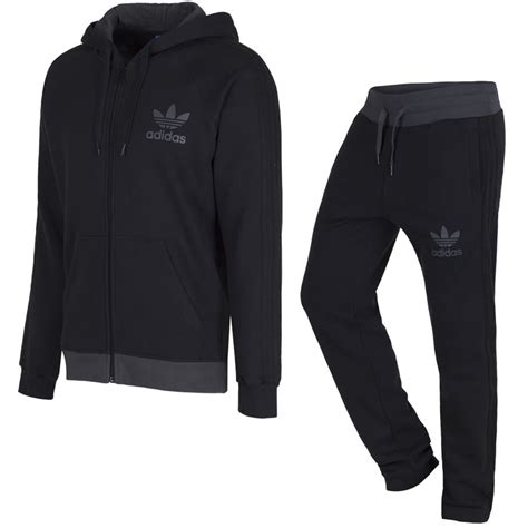 ADIDAS ORIGINALS SPO FULL TRACKSUIT NAVY GREY BLACK S M L XL JOGGER FLEECE | eBay