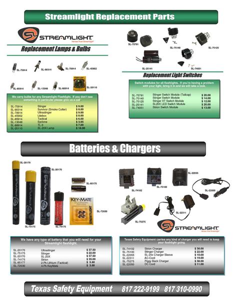 Batteries Chargers Bulbs