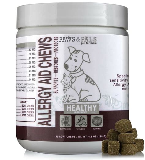 Pet Dog Allergy Aid Chews for Allergies Relief Supplement with Omega 3 ...