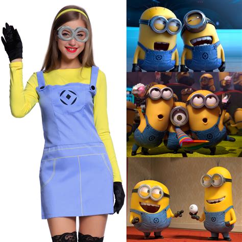 Damen Halloween Karneval Kostüm Minions Minion Kostüm Despicable Me ...