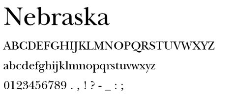 Nebraska Font : Basic Serif : pickafont.com