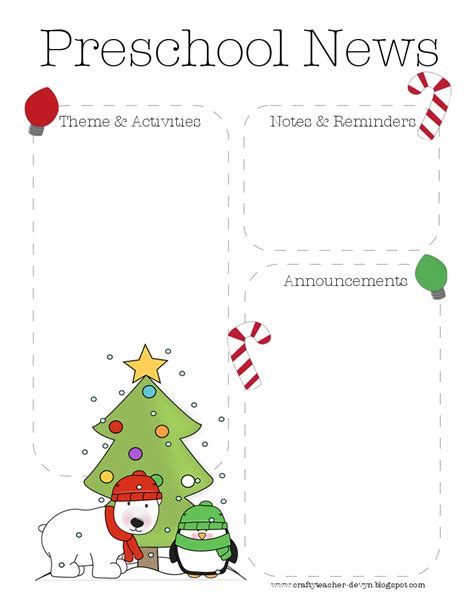 December Preschool Newsletter Template Free - Printable Templates