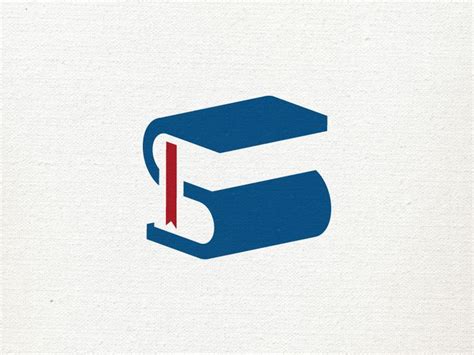 Book Logo Design with Blue and Red Letters