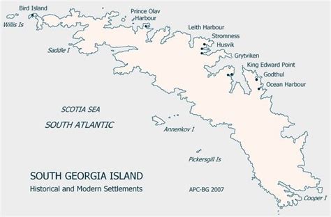 South Georgia Island Settlement Map | South georgia island, South ...