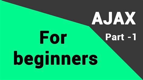 Ajax Tutorial For Beginners - YouTube