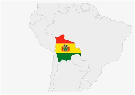 Premium Vector | Bolivia map highlighted in bolivia flag colors gray map with neighboring countries