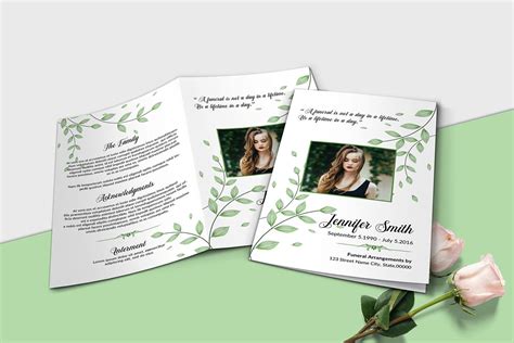 Printable Floral Funeral Program Template Obituary Template | Etsy