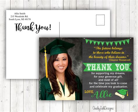 Graduation Thank You Cards Can be any colors mascot etc. | Etsy