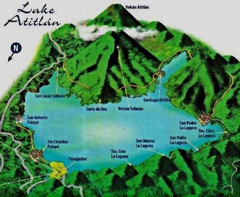 mapa del Lago Atitlan Guatemala Vacaciones Haben Sie mehr Informationen auf unserer Site https ...