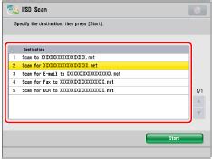 Send Features of the WSD Scan