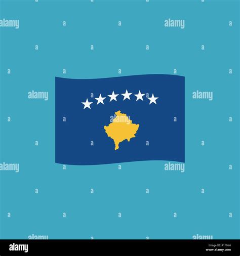 Kosovo flag icon in flat design. Independence day or National day ...