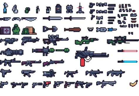 Weapon Pack - FREE by VladPenn in 2022 | Pixel art, Cool pixel art, Pixel art design