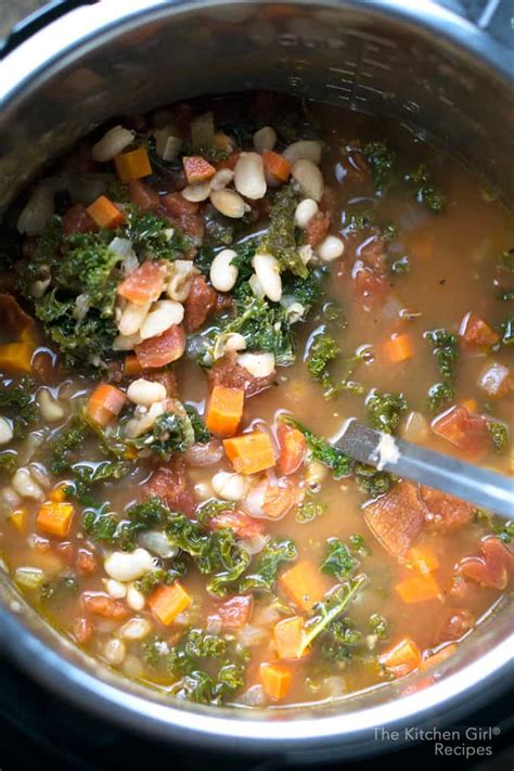 Instant Pot Vegan Tuscan White Bean Kale Soup: pressure cooker Italian