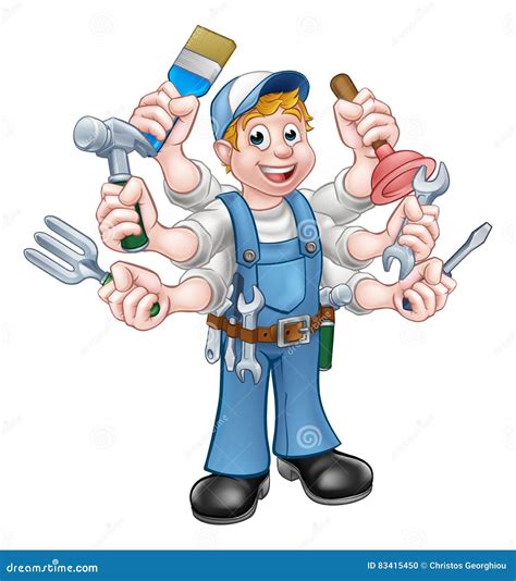 Cartoon Handyman stock vector. Illustration of carpenter - 83415450