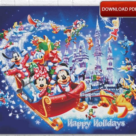 Mickey Mouse Cross Stitch Pattern / Christmas Cross Stitch - Etsy